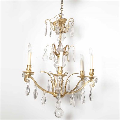 Lot 555 - Louis XVI Gilt-Metal and Glass Six-Light...