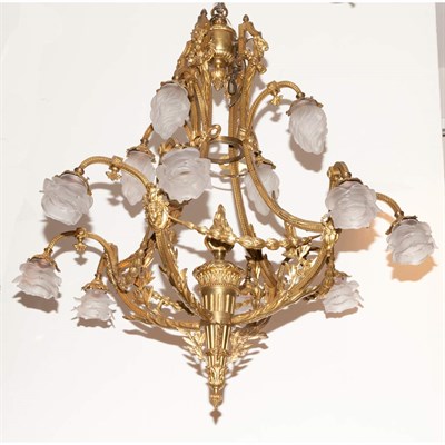 Lot 421 - Louis XVI Style Gilt-Metal Twelve-Light...
