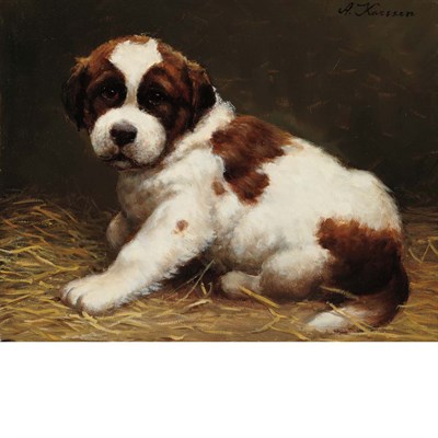 Lot 93 - Anton Karssen Dutch, b. 1945 St. Bernard Puppy...