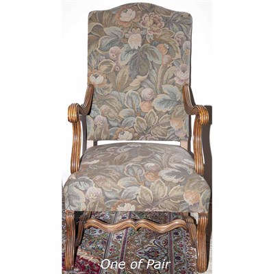 Lot 396 - Pair of Continental Walnut Library Chairs
