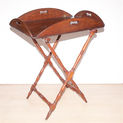 Lot 280 - Georgian Style Mahogany Butler's Tray on Stand...