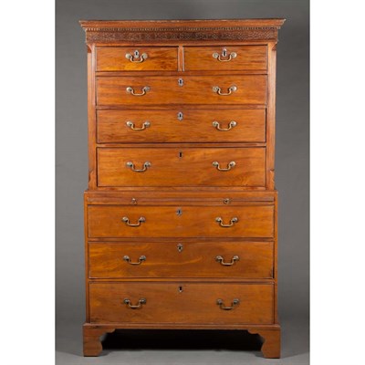 Lot 370 - George III Mahogany Chest on Chest Late 18th...