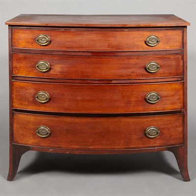 Lot 377 - Federal Inlaid Mahogany Bow Front Chest of...