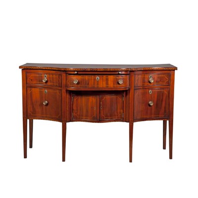 Lot 211 - Federal Inlaid Mahogany Sideboard Of shaped...