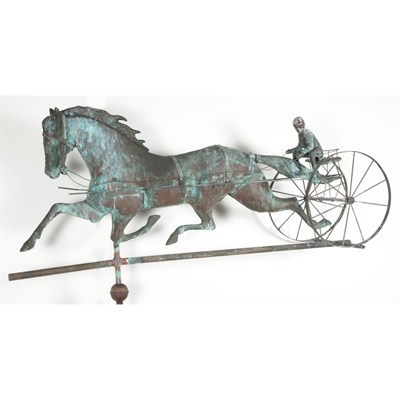 Lot 278 - Copper and Zinc Horse and Sulky Weathervane...