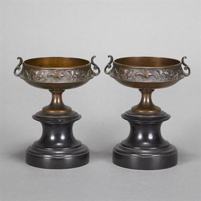 Lot 538 - Pair of Neoclassical Style Bronze Urns After...