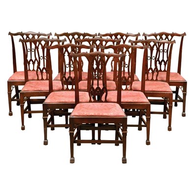Lot 478 - Set of Ten George III Mahogany Dining Chairs...