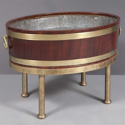 Lot 438 - George III Brass Bound Mahogany Wine Cooler on...