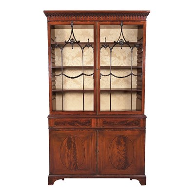 Lot 351 - George III Rosewood Banded Mahogany Bookcase...