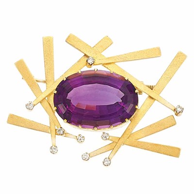 Lot 341 - Gold, Amethyst and Diamond Brooch, by H. Stern