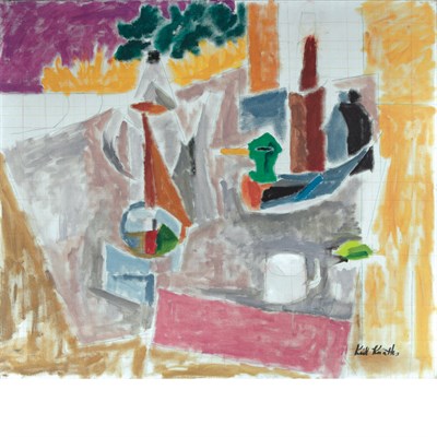 Lot 121 - Karl Knaths American, 1891-1971 Duck Decoy,...