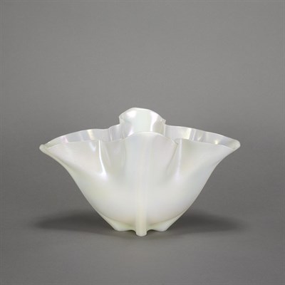 Lot 492 - Carder Steuben Ivrene Glass Handkerchief Vase...
