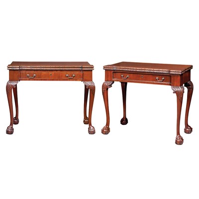 Lot 492 - Pair of George II Style Mahogany Fold-Over...