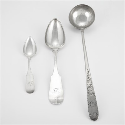 Lot 364 - Group of Coin Silver Spoons 19th Century In...