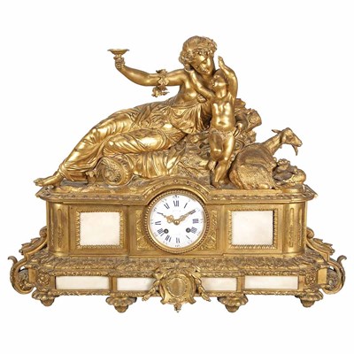 Lot 201 - Louis XVI Style Gilt-Bronze and Marble Figural...
