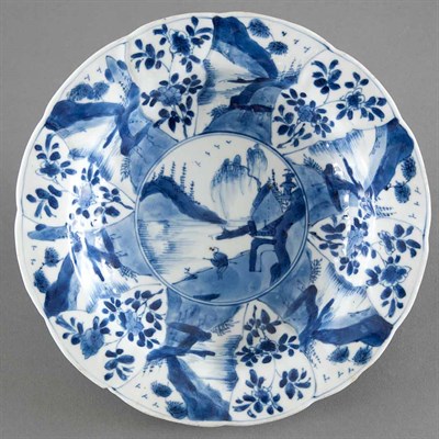 Lot 179 - Chinese Blue and White Glazed Porcelain Deep...