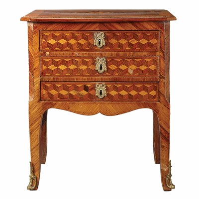 Lot 394 - Transitional Louis XV/XVI Tulipwood and...