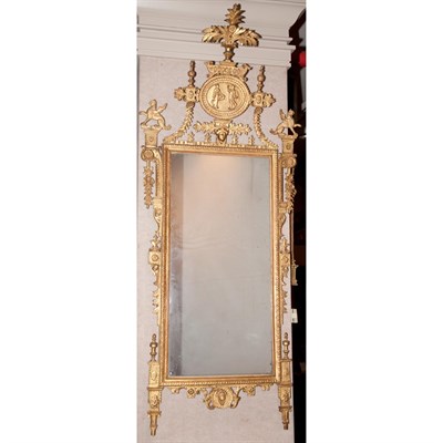 Lot 493 - Italian Neoclassical Gilt-Wood Mirror...