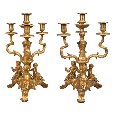 Lot 590 - Companion Pair of Louis XIV Style Gilt-Bronze...