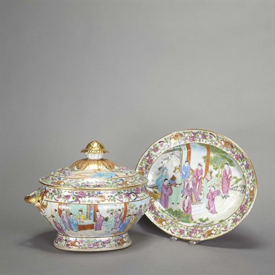 Lot 208 - Chinese Famille Rose Porcelain Two-Handled...