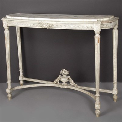Lot 657 - Louis XVI Style Gray Painted Console The...