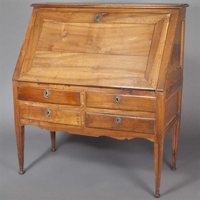 Lot 232 - Italian Neoclassical Slant Front Walnut Bureau...