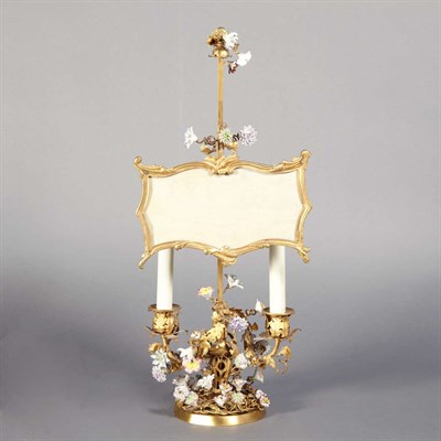Lot 219 - Louis XV Style Porcelain Mounted Gilt-Metal...