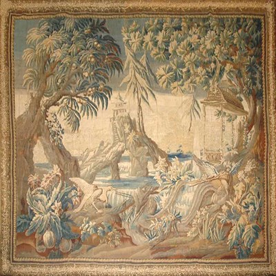 Lot 404 - Aubusson Chinoiserie Tapestry France, 18th...
