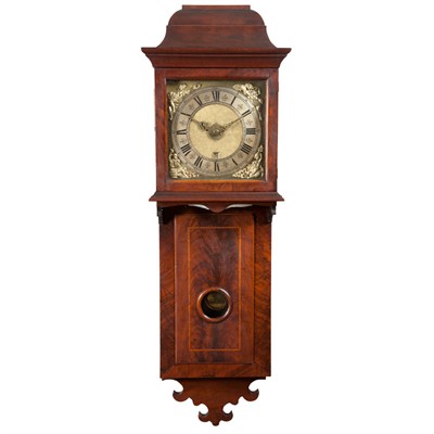 Lot 184 - Dutch Walnut Wall Clock 18th century The caddy...