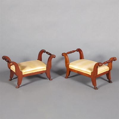 Lot 170 - Pair of Classical Mahogany Footstools Probably...