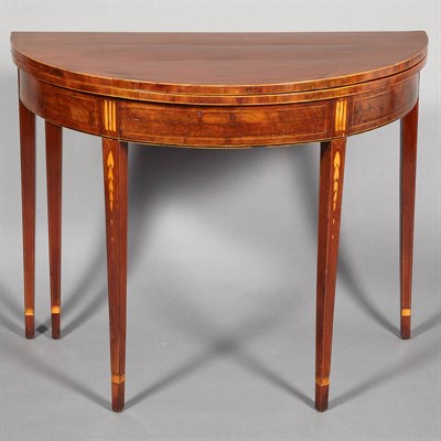 Lot 327 - Federal Inlaid Mahogany Fold-Over Demilune...