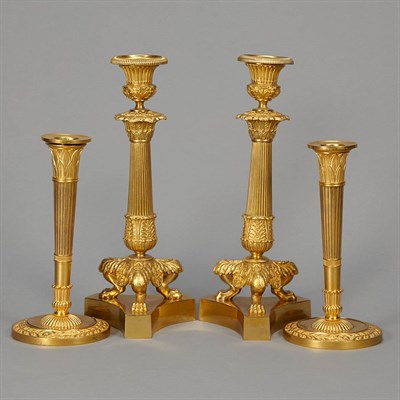 Lot 410 - Two Pairs of French Neoclassical Style...