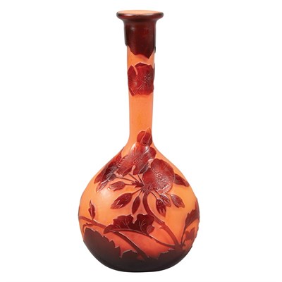 Lot 456 - Galle Acid Etched Cameo Glass Cabinet Bud Vase...