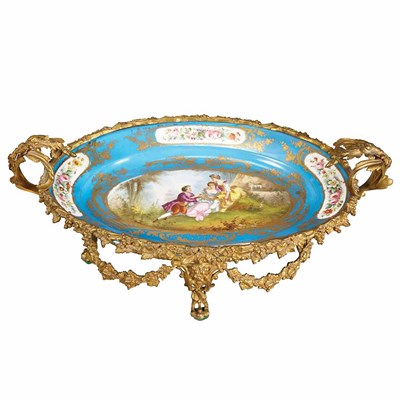 Lot 391 - Sevres Style Gilt-Bronze Mounted Porcelain...