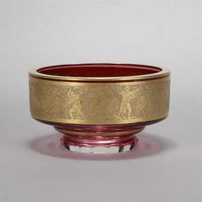 Lot 469 - Unsigned Moser Gilt and Acid Etched Glass...