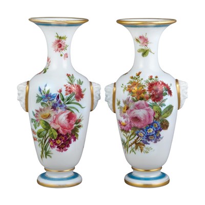 Lot 186 - Pair of Baccarat Gilt and Polychrome Decorated...