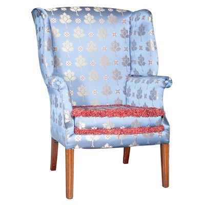 Lot 188 - Federal Mahogany Upholstered Wing Chair New...