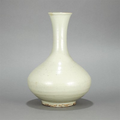 Lot 22 - Korean White Glazed Vase 19th Century Of squat...