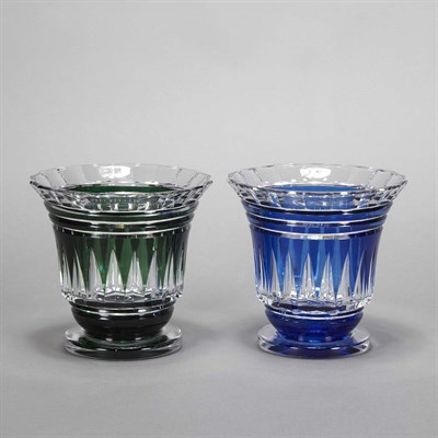 Lot 479 - Two Val St. Lambert Overlay Glass Vases 20th...
