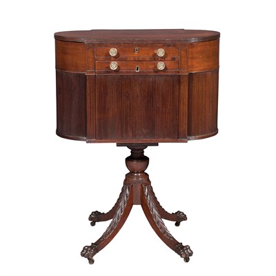 Lot 171 - Federal Mahogany Astragal End Work Table In...