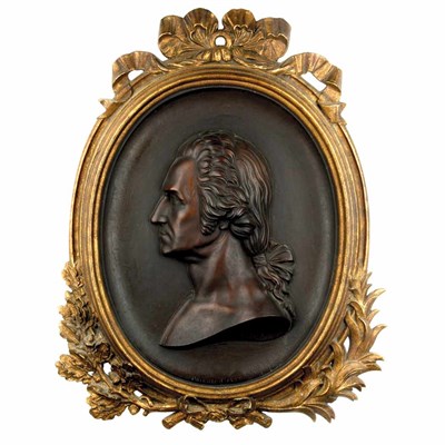 Lot 349 - Gilt and Patinated Cast Iron Plaque Depicting...