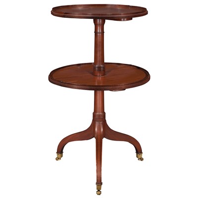 Lot 272 - English Inlaid Mahogany Drop-Leaf Two-Tier...