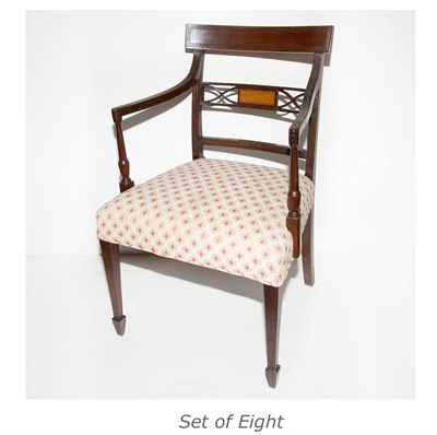 Lot 425 - Set of Eight Regency Style Mahogany Dining...