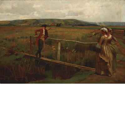 Lot 7 - William Holyoake British, 1834-1894 A Kiss to...