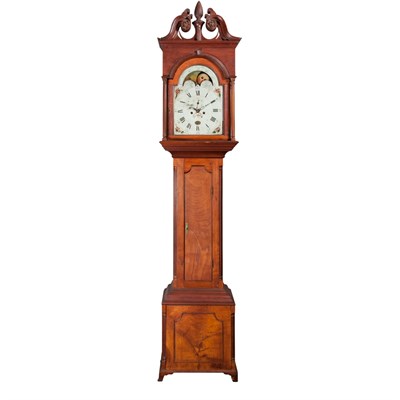Lot 332 - Chippendale Cherry Tall Case Clock Benjamin...