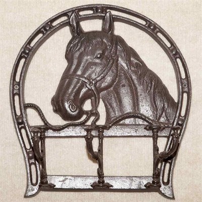 Lot 194 - Painted Iron Horse Shoe-Form Coat Rack Height...