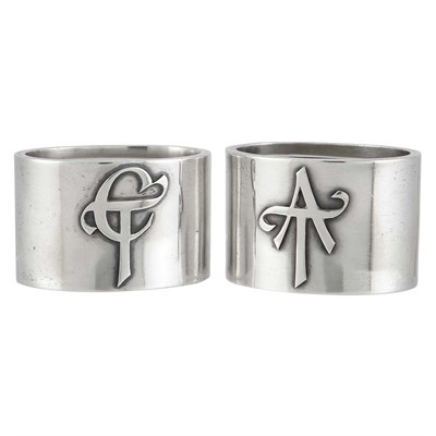 Lot 208 - Pair of Berridge Sterling Silver Napkin Rings...