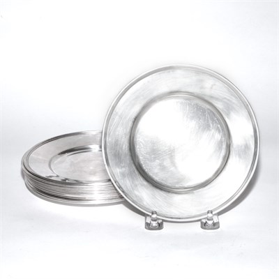 Lot 213 - Assembled Set of Twelve Sterling Silver Bread...