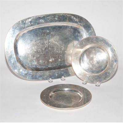 Lot 198 - Continental Silver Platter and Pair of Fruit...