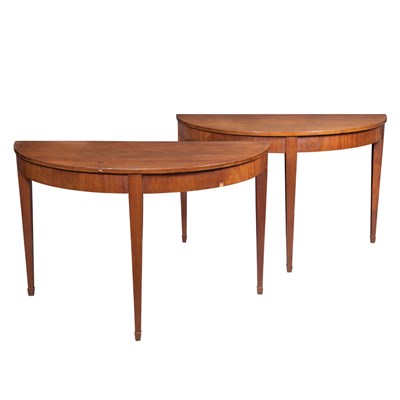 Lot 181 - Pair of George III Style Mahogany Consoles...